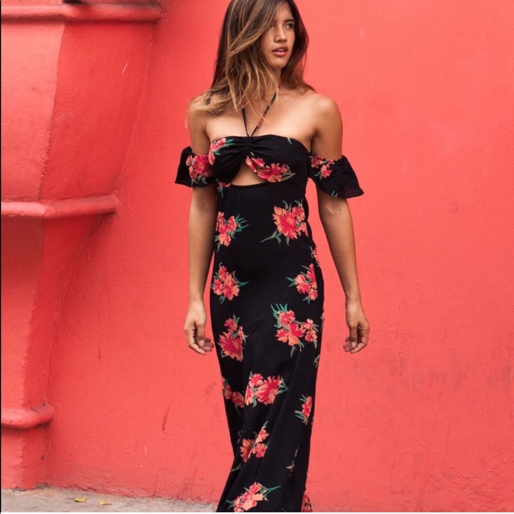 Flynn Skye Err night maxi in blush poppy